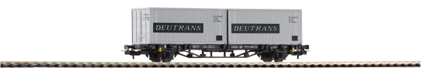 PIKO 57747 - H0 - Containertragwagen 2x20 Deutrans Lgs579; der DR; Ep. IV